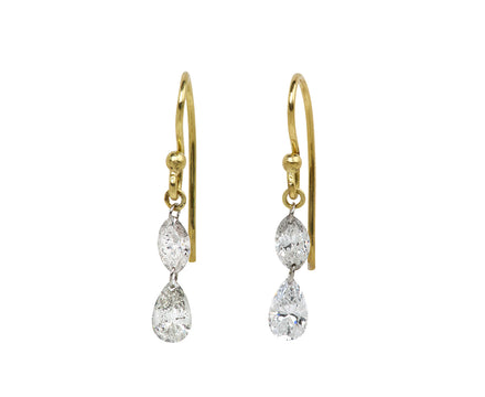 Marquise and Pear Diamond Dangle Earrings
