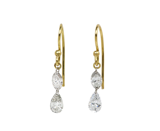 Marquise and Pear Diamond Dangle Earrings