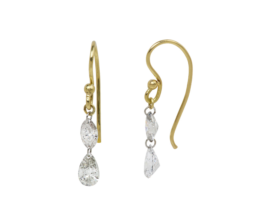 Marquise and Pear Diamond Dangle Earrings