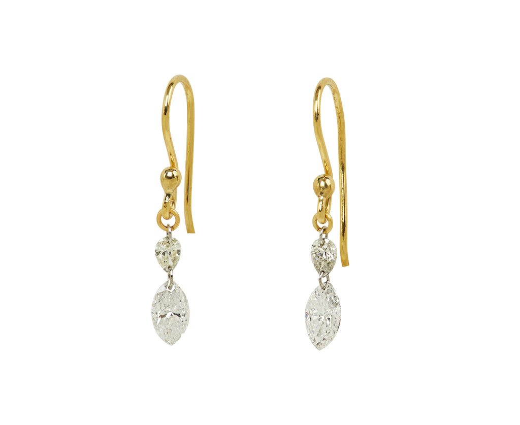 Marquise and Pear Shaped Diamond Double Drop Earrings - TWISTonline 