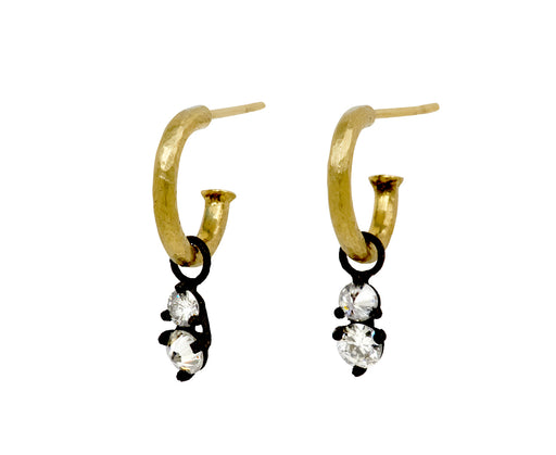 Double Diamond Small Hoop Earrings