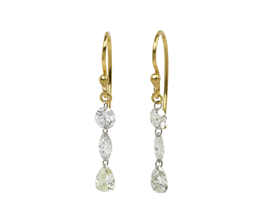 Mixed Cut Diamond Drop Earrings