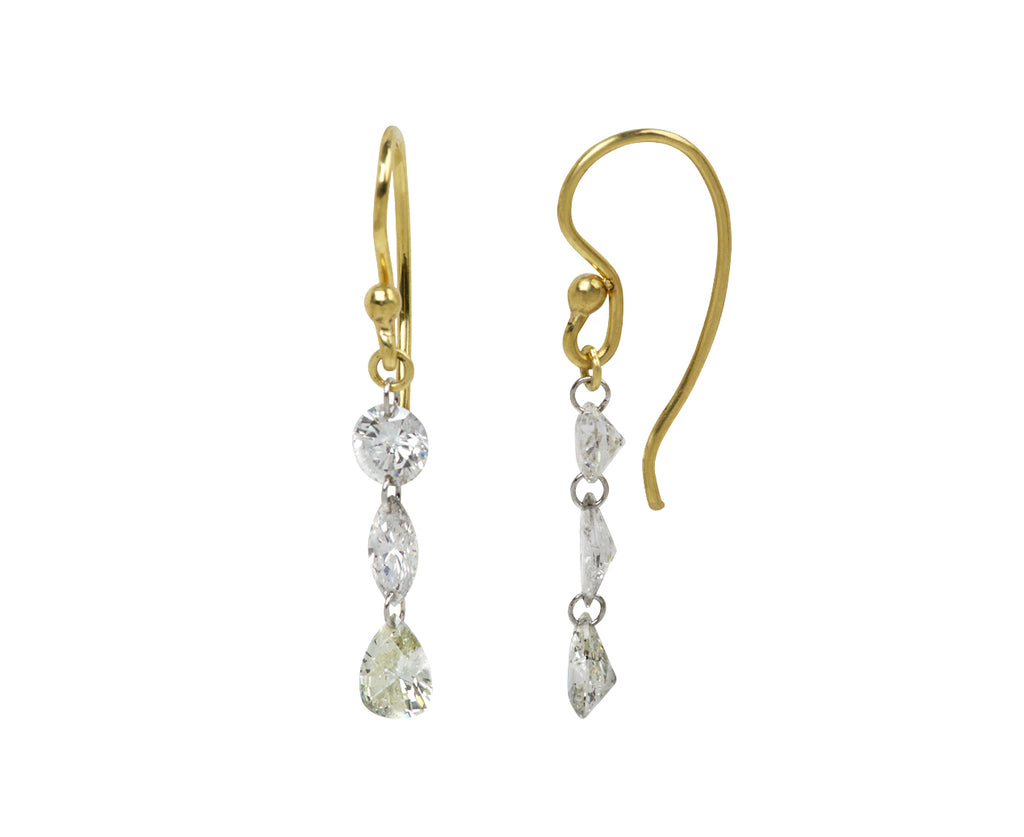 Mixed Cut Diamond Drop Earrings
