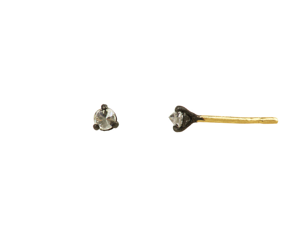 Tiny Inverted Diamond Stud Earrings - TWISTonline 