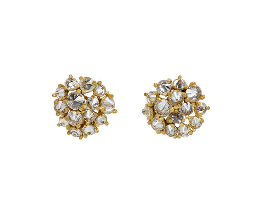 Inverted Diamond Cluster Stud Earrings