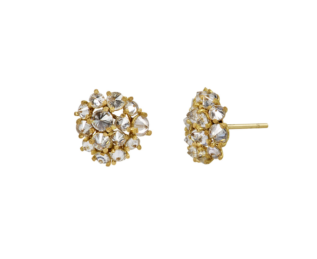Inverted Diamond Cluster Stud Earrings