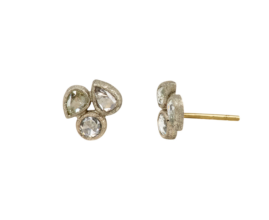 Mixed Shape Rose Cut Stud Earrings