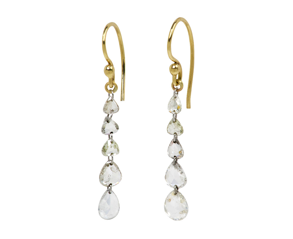 Tapered Pear Shaped Diamond Earrings