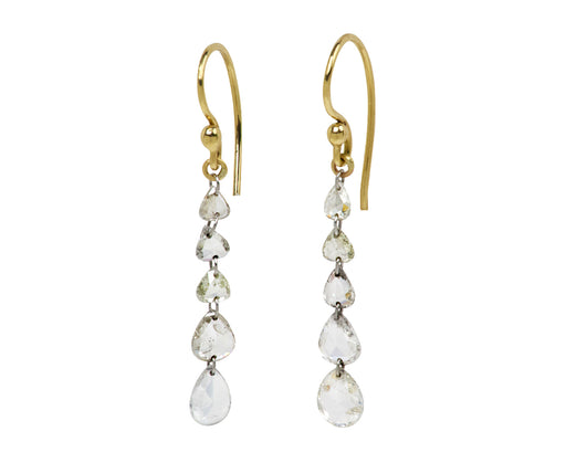 Tapered Pear Shaped Diamond Earrings