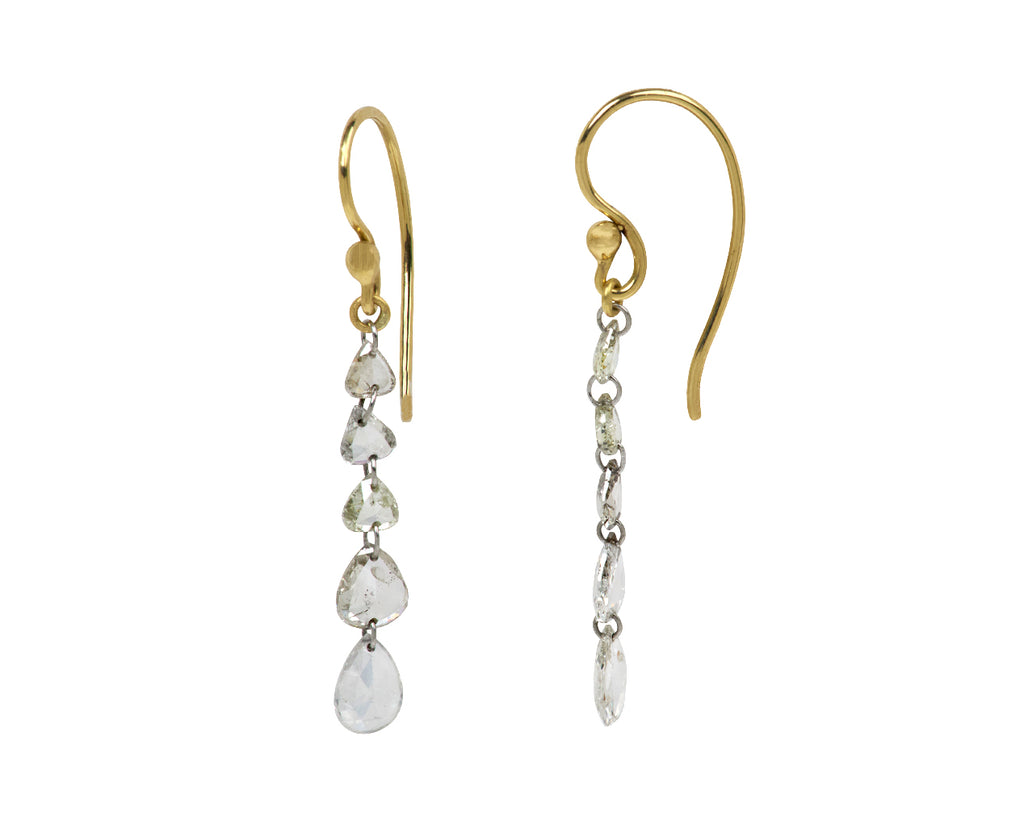 Tapered Pear Shaped Diamond Earrings