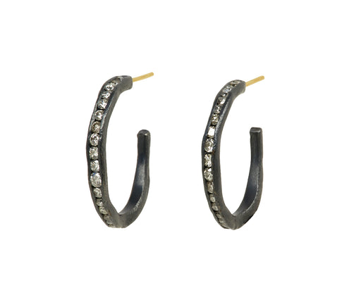Channel Set Diamond Hoop Earrings - TWISTonline 
