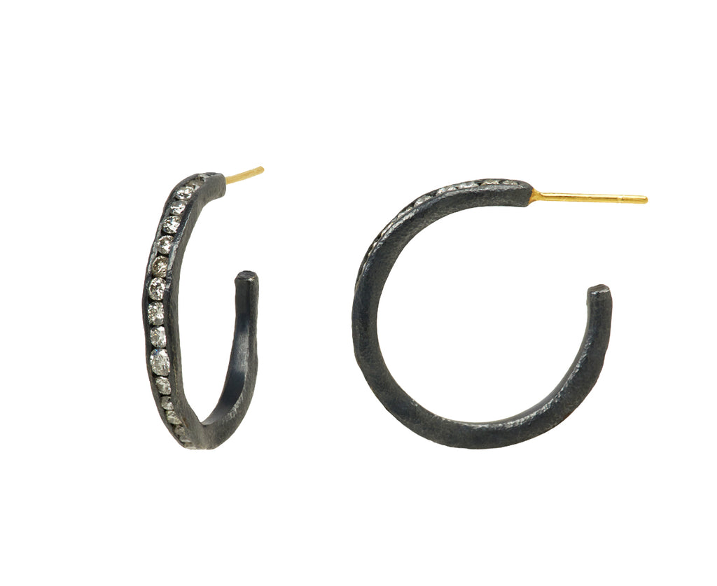 Channel Set Diamond Hoop Earrings - TWISTonline 