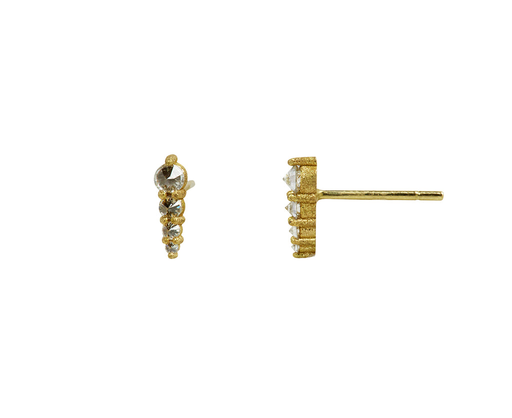 Todd Pownell Tapered Diamond Stud Earrings Side View