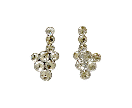 Inverted Diamond Cluster Drop Earrings
