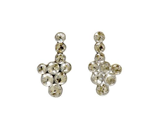Inverted Diamond Cluster Drop Earrings