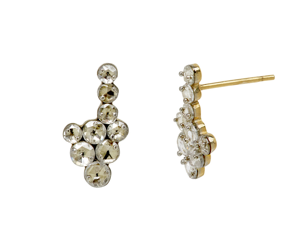 Inverted Diamond Cluster Drop Earrings