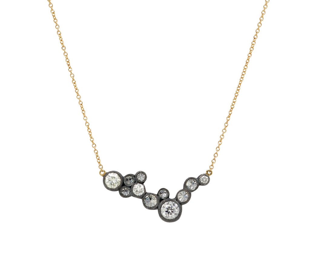 Diamond Cluster Bar Necklace