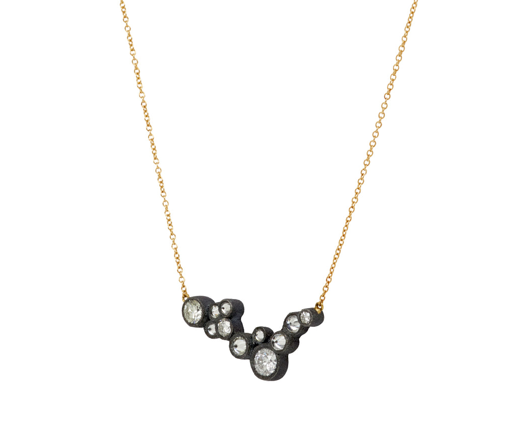 Diamond Cluster Bar Necklace