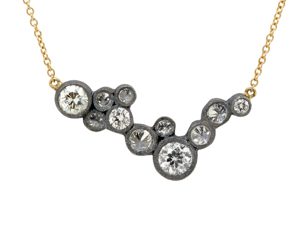 Diamond Cluster Bar Necklace