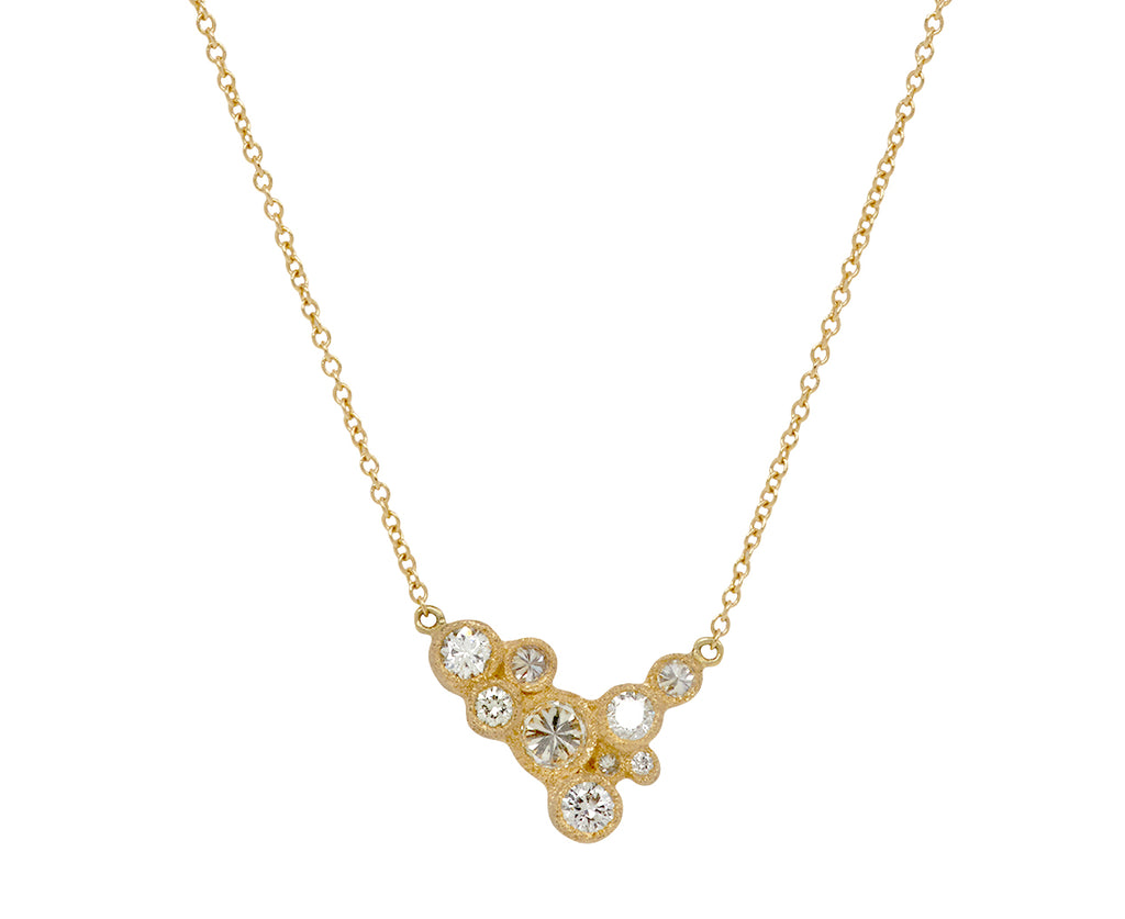 Asymmetrical Diamond Cluster Necklace