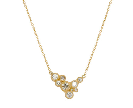 Asymmetrical Diamond Cluster Necklace