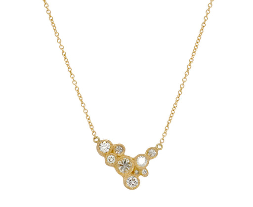 Asymmetrical Diamond Cluster Necklace
