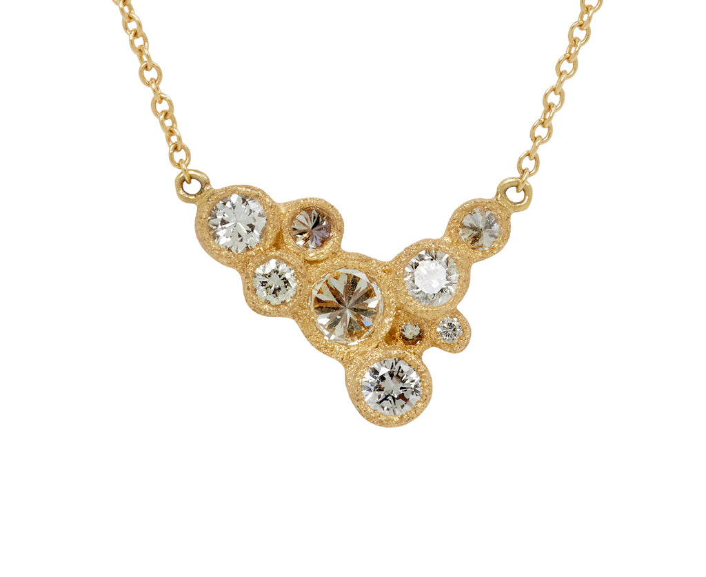 Asymmetrical Diamond Cluster Necklace