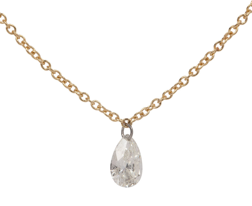 Todd Pownell Free Set Pear Diamond Pendant Necklace Close Up