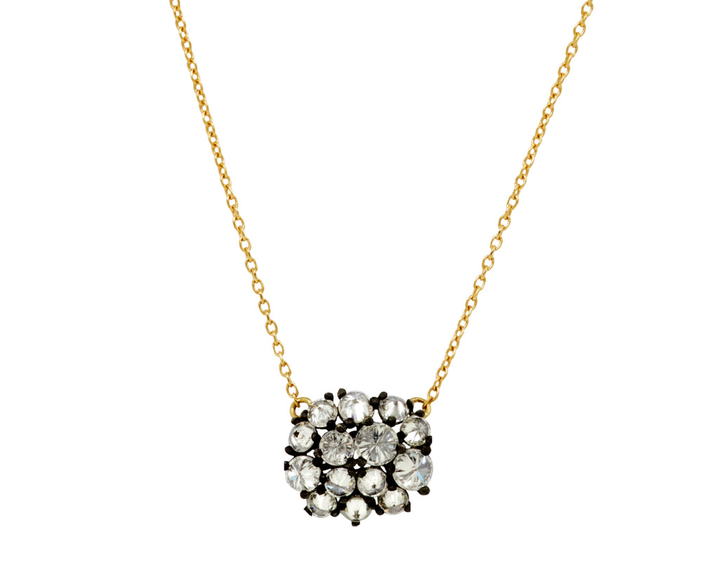 Inverted Diamond Roundish Cluster Necklace - TWISTonline 