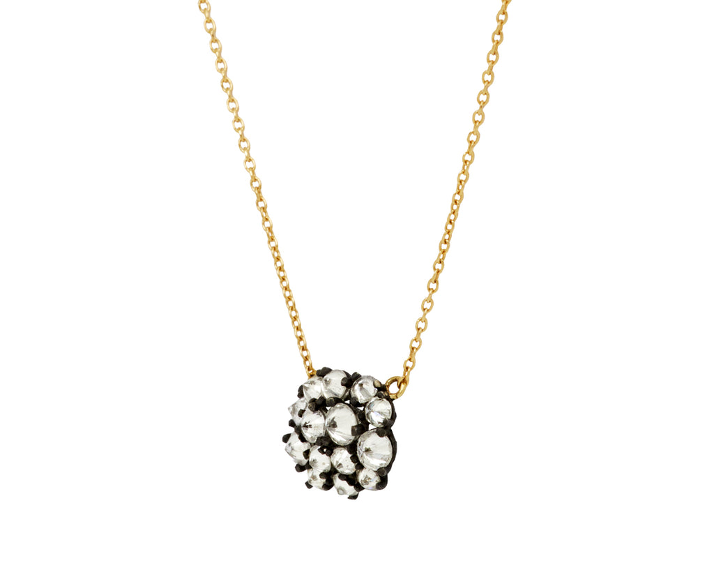 Inverted Diamond Roundish Cluster Necklace - TWISTonline 