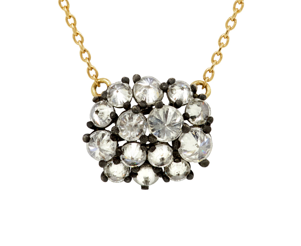 Inverted Diamond Roundish Cluster Necklace - TWISTonline 
