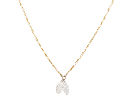 Todd Pownell Double Free Set Marquise Diamond Pendant Necklace