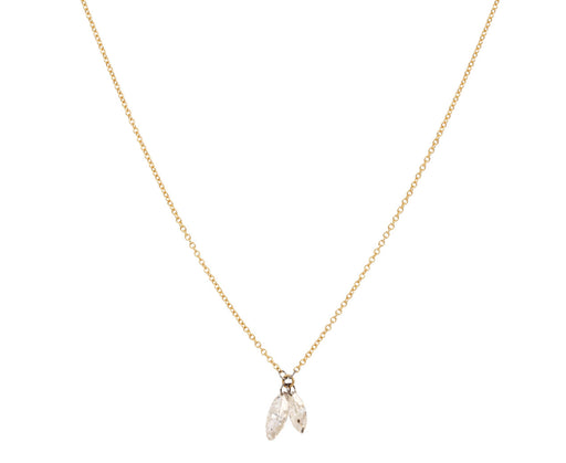 Double Free Set Marquise Diamond Pendant Necklace