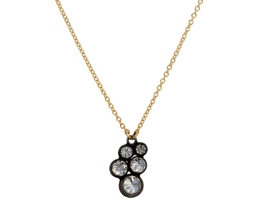 Inverted Diamond Cluster Pendant Necklace
