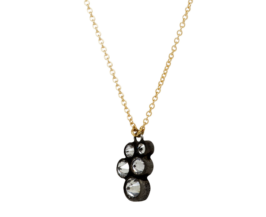 Inverted Diamond Cluster Pendant Necklace