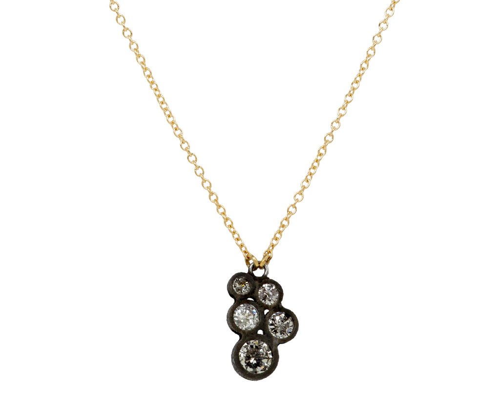 Inverted Diamond Cluster Pendant Necklace