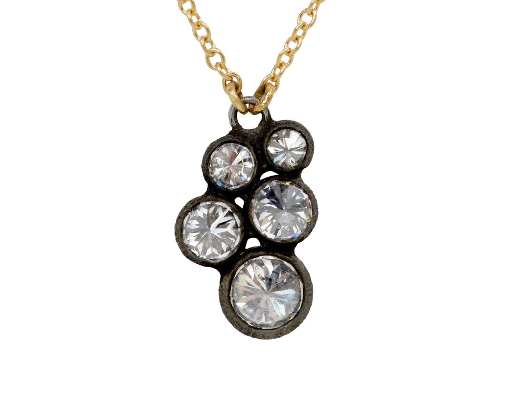 Inverted Diamond Cluster Pendant Necklace