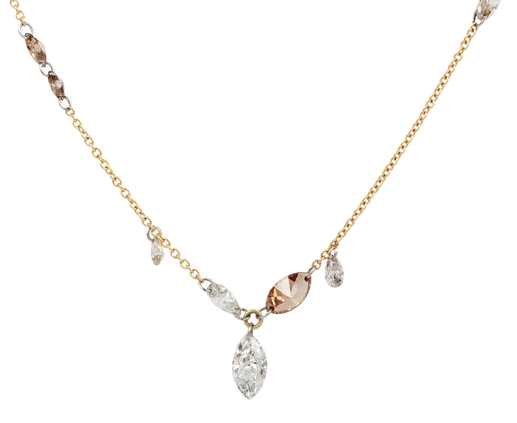 Mixed Marquise and Pear Diamond Free Set Necklace