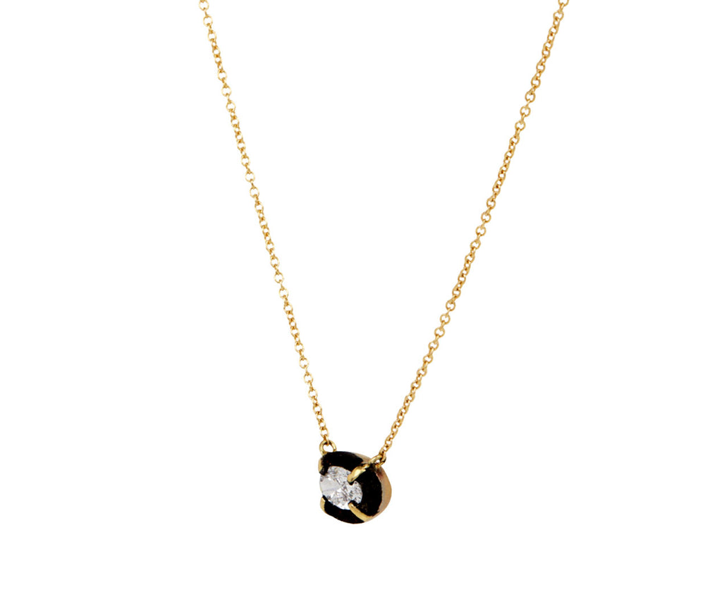Blackened Diamond Pendant Necklace