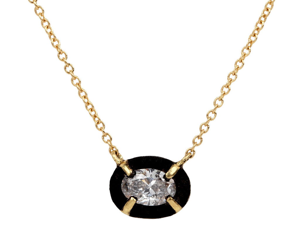 Blackened Diamond Pendant Necklace