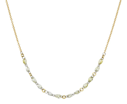 Mixed Pear Shaped Diamond Chain Necklace