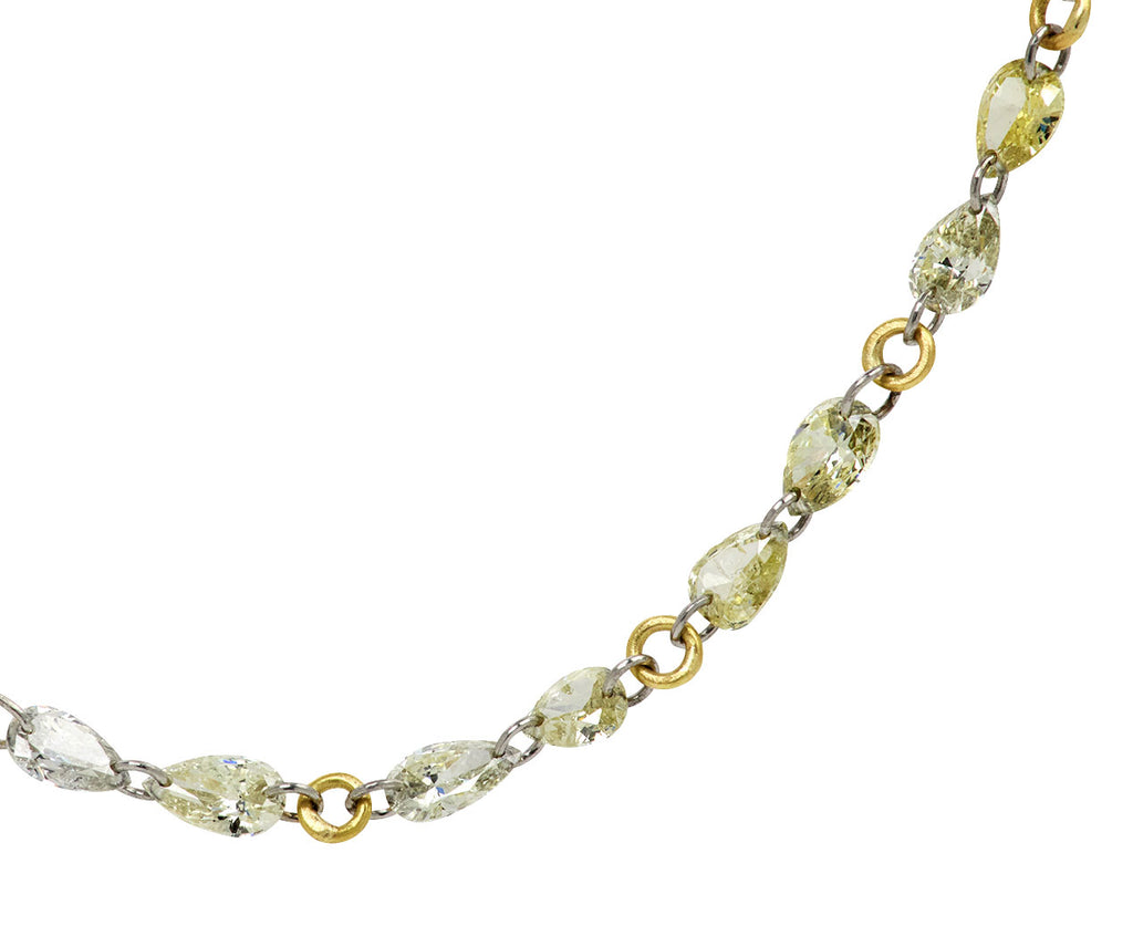 Mixed Pear Shaped Diamond Chain Necklace