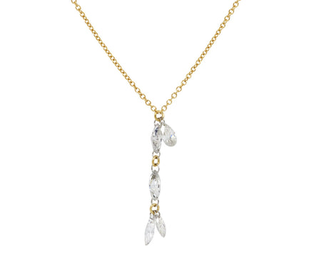 Marquise and Pear Shaped Diamond Dangle Necklace