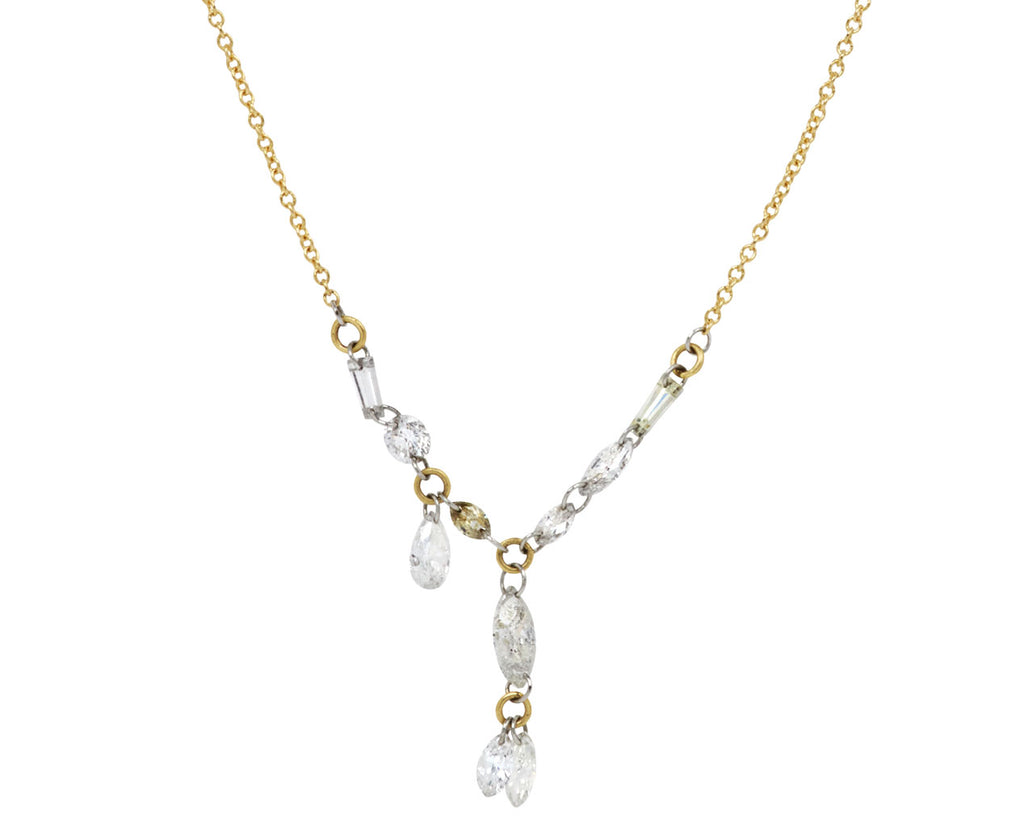Mixed Shape Diamond Dangle Necklace