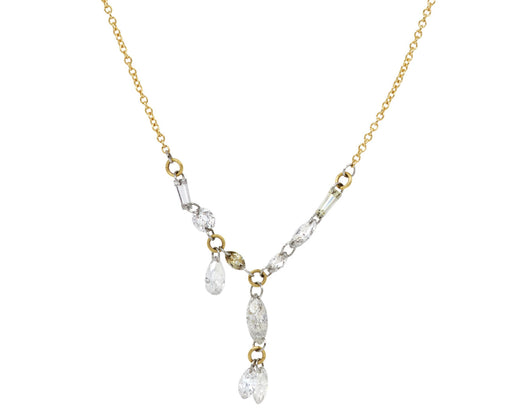 Mixed Shape Diamond Dangle Necklace
