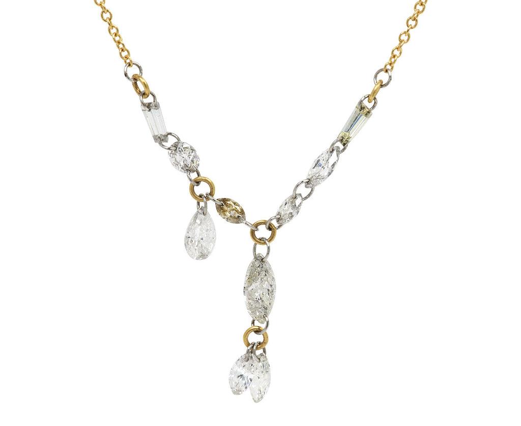 Mixed Shape Diamond Dangle Necklace
