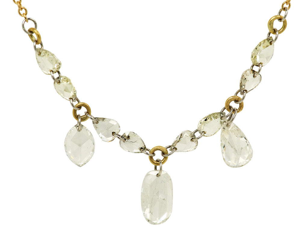 Rose Cut Diamond Dangle Pendant Necklace