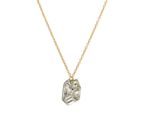 Mixed Inverted Diamond Pendant Necklace
