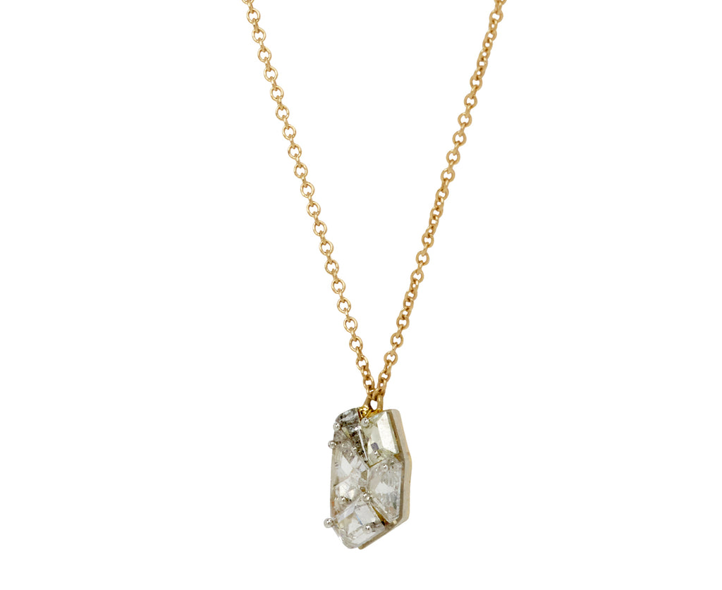 Mixed Inverted Diamond Pendant Necklace