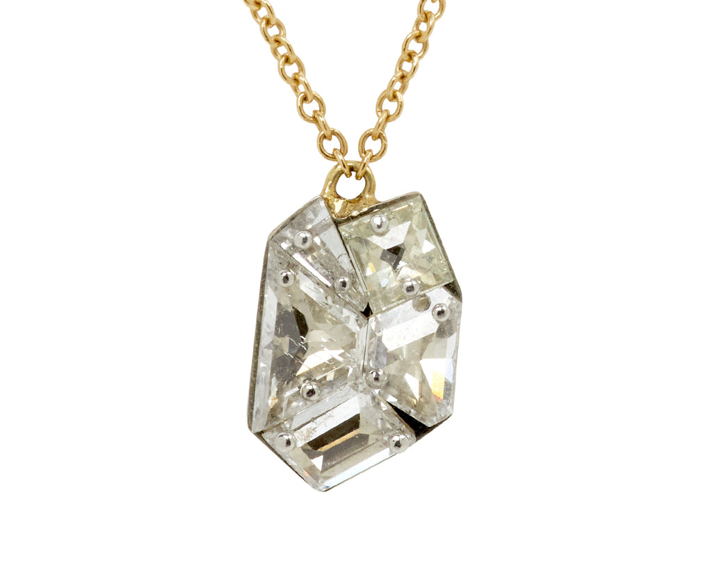 Mixed Inverted Diamond Pendant Necklace